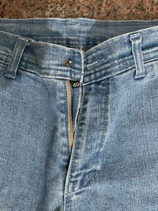 Light Wash Raw Hem Jeans