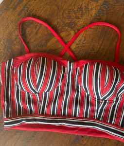 Striped Bustier Crop Top