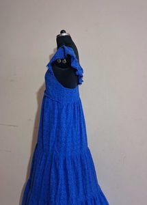 Blue Eyelet Maxi Dress