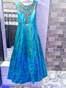 Green Sparkle Gown For Party Nd Mehndi Function