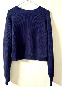 Balloon Sleeve Purple Sweater