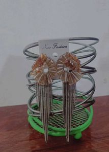 Elegant Beaded Tassel Dangle Statement Earrings