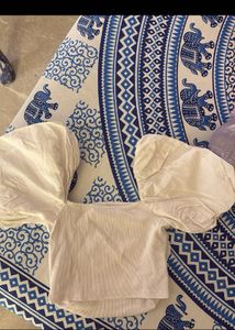 White Puff Sleeve Top