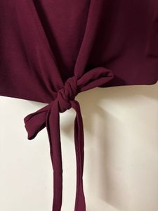 Burgundy tie Crop Top