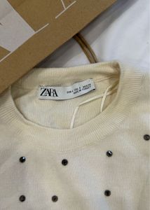 Zara Embellished Knit Top