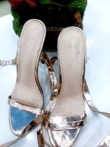 Indo Western Golden Colour Steppy Heels