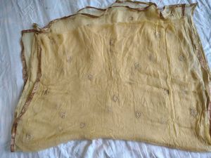 White Embroidered Kurti dupatta