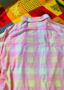 Women Check Shirt Light Colour