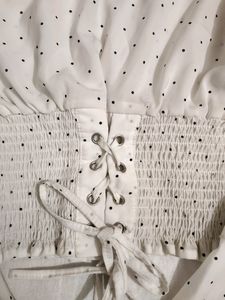 Polka Dot Flare Sleeves Top