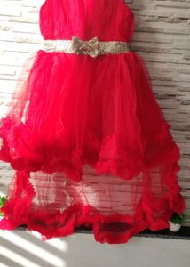 Red Dress with Gold Belt
