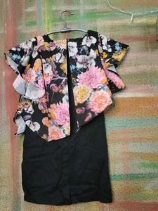Floral Fitted Layered Dress