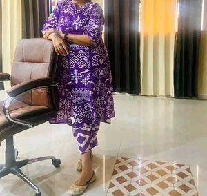 Printed Purple Kurta