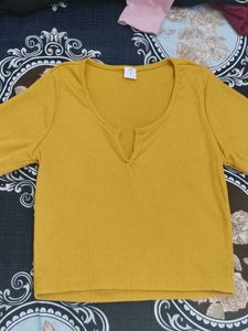 Mustard Crop Top