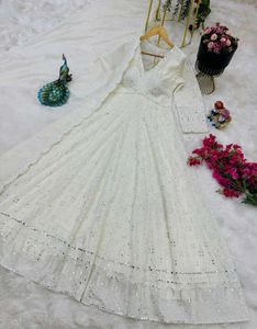 Most Demanding Beautiful White Gown