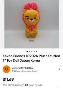 Kakao Friends  Plush Stuffed 7&#34; Toy Doll