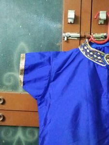 Girls Gorgeous Ink Blue Lehenga Dress With Long Top Padded Chest, Will Fit 12-13yr Girl Child