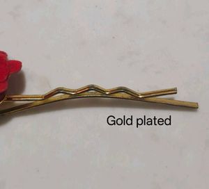 Red Rose Hair Clips - Set of 2