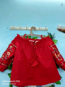 Red Off shoulder Top