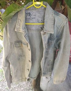 Faded Design Light Blue Denim Jacket