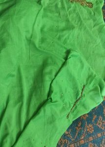 Maggam work Silk saree with running blouse