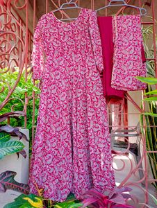 Printed Anarkali Kurta Suit Set