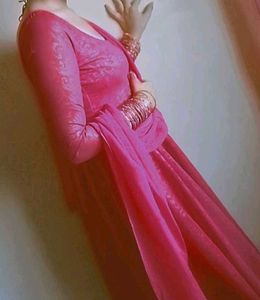 Elegant Pink Ethnic Gown(padded)