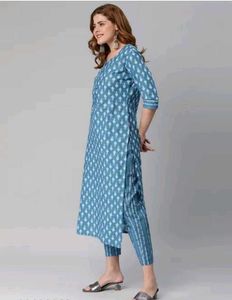 Blue Printed Kurta Set