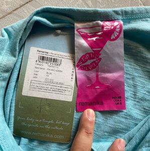 Remanika Blue Graphic T-Shirt – Size XS (with tag)