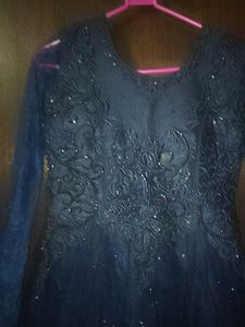 Elegant Navy Blue Party Gown