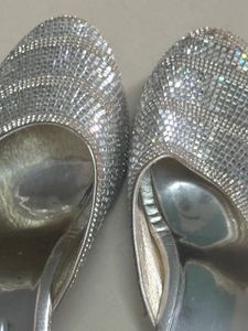 Sparkly Silver Mules For Women