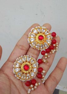 Red & White Earrings