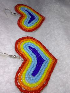 New Rainbow Heart Earrings
