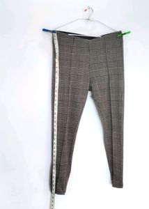 High Waisted Skinny Checked Jeggings
