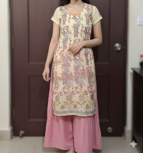 Floral Embroidered kurta || No pallazo
