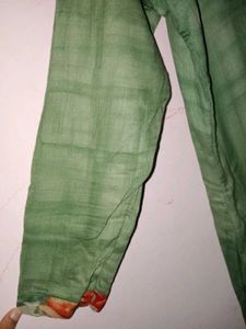 Olive Green Embroidered Kurti
