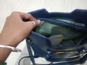 Combo Nevy Blue Handbags &amp; Nude Siling Bag