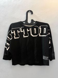 Black Graphic Print Tee(XS)