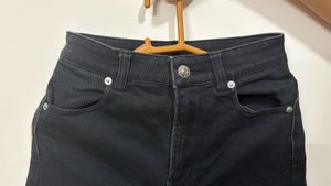 Black Wide Leg Denim Jeans