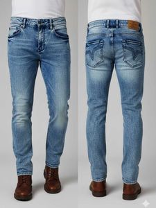 Light Blue Jeans Slim Fit Denim Pants