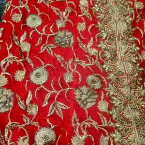 Red Fully Work Fishcut Frock