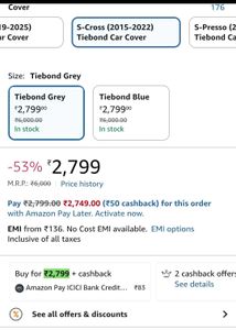 S-Cross Tiebond Car Cover