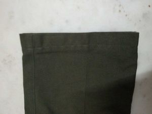 Olive Green Cropped Trousers
