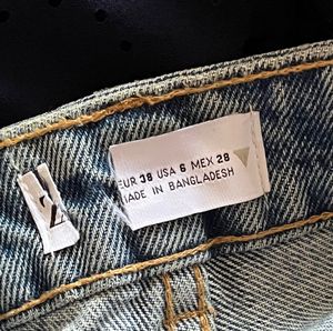 ZARA Blue High Rise Denim Shorts