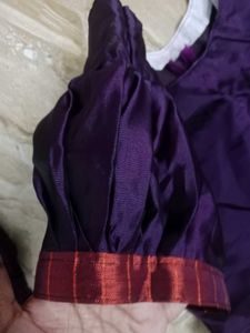 Purple Pattupavada With 2 Blouses