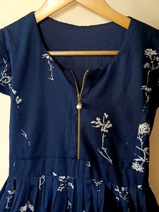 Blue And White Short Party Dress