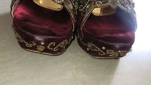 Embellished Maroon Sandals