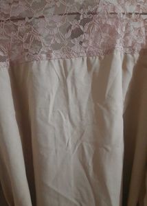 Lace Detail Beige Tunic Top
