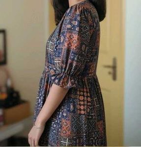 Patterned Midi Dress