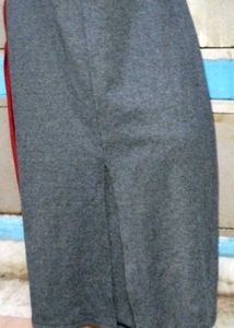 Gray Skirt with Slit