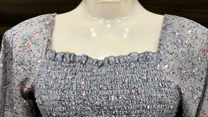 Dusty Bloom Smocked Top